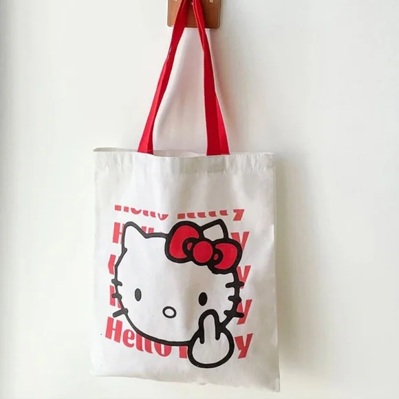 1 LEFT! Hello Kitty Middle Finger Tote - Picture 1 of 2
